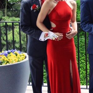 Red Fitted Prom Dress